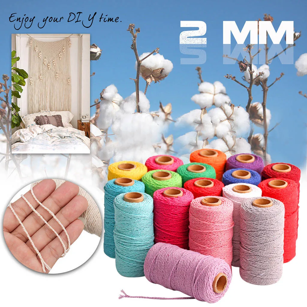 100m Long/100Yard Thick Colored Decorative Twisted Cord Rope Pure White Red Pink Green Blue Knit Cord Corde Cotton Decor Rope
100m Long/100Yard Thick Colored Decorative Twisted Cord Rope Pure White Red Pink Green Blue Knit Cord Corde Cotton Decor Rope