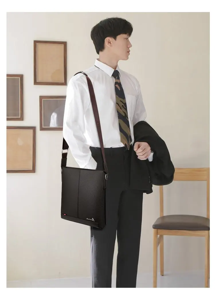 

Soft PU Leather Crossbody Bags for Men Business Bag Everyday Commuting With Multiple Pockets