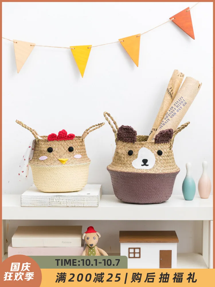 Креативная настольная корзина для хранения веранды с милыми животными для гостиной Детские мелочи для закусок из ротанга
Креативная настольная корзина для хранения веранды с милыми животными для гостиной Детские мелочи для закусок из ротанга