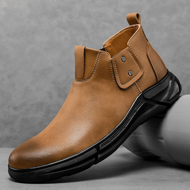 Autumn New Chelsea Boots Men High Top Casual Leather Shoes Slip-on Martin Boots Black&Brown Big Size 46 Soft Ankle Botas Hombre
Autumn New Chelsea Boots Men High Top Casual Leather Shoes Slip-on Martin Boots Black&Brown Big Size 46 Soft Ankle Botas Hombre