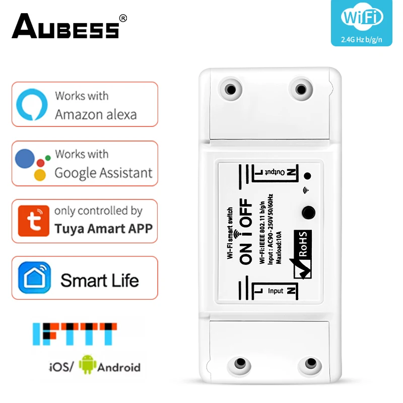 Aubess 3pcs DIY WiFi Smart Switch Breaker Timer Smart Life APP Wireless Remote Control Light Controller For Alexa Google Home
Aubess 3pcs DIY WiFi Smart Switch Breaker Timer Smart Life APP Wireless Remote Control Light Controller For Alexa Google Home
