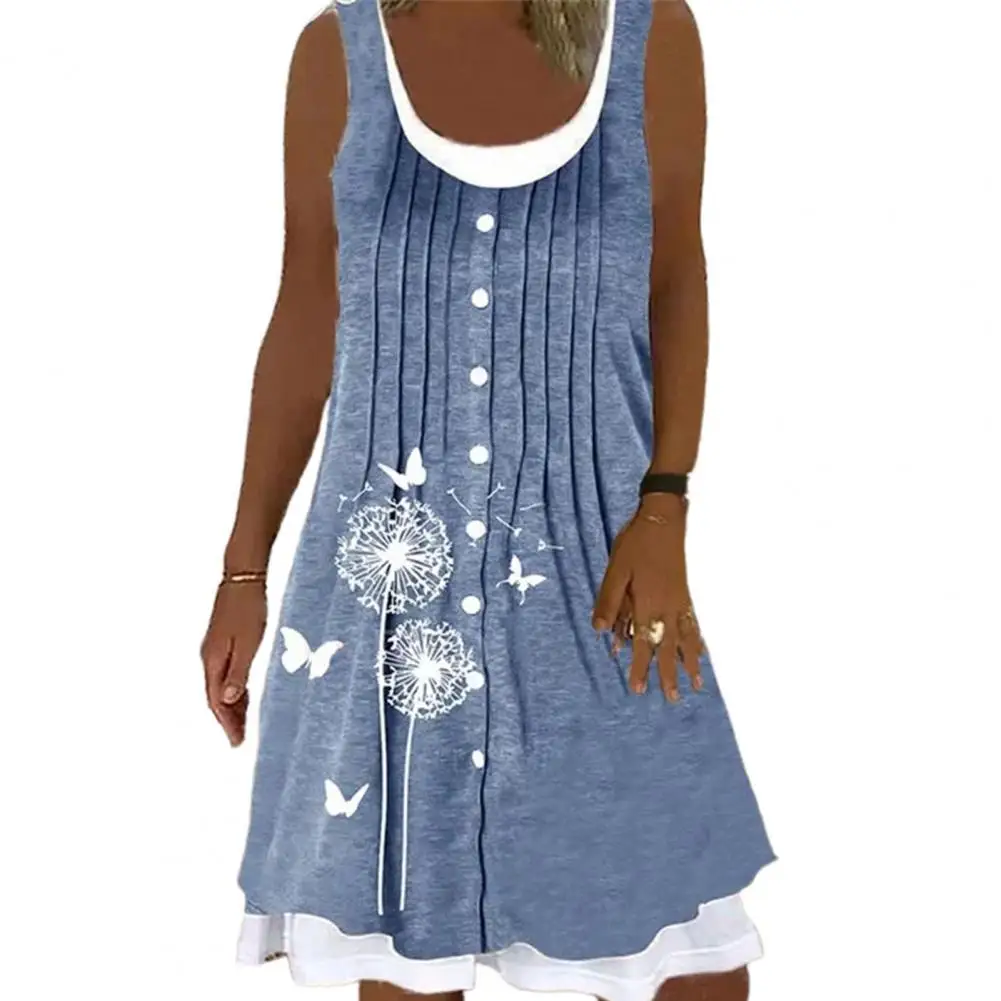 Large Size Women Fake Two-piece Dress Single-breasted A Line Round Neck Sleeveless Splice Summer Dress for Daily Wear
Large Size Women Fake Two-piece Dress Single-breasted A Line Round Neck Sleeveless Splice Summer Dress for Daily Wear