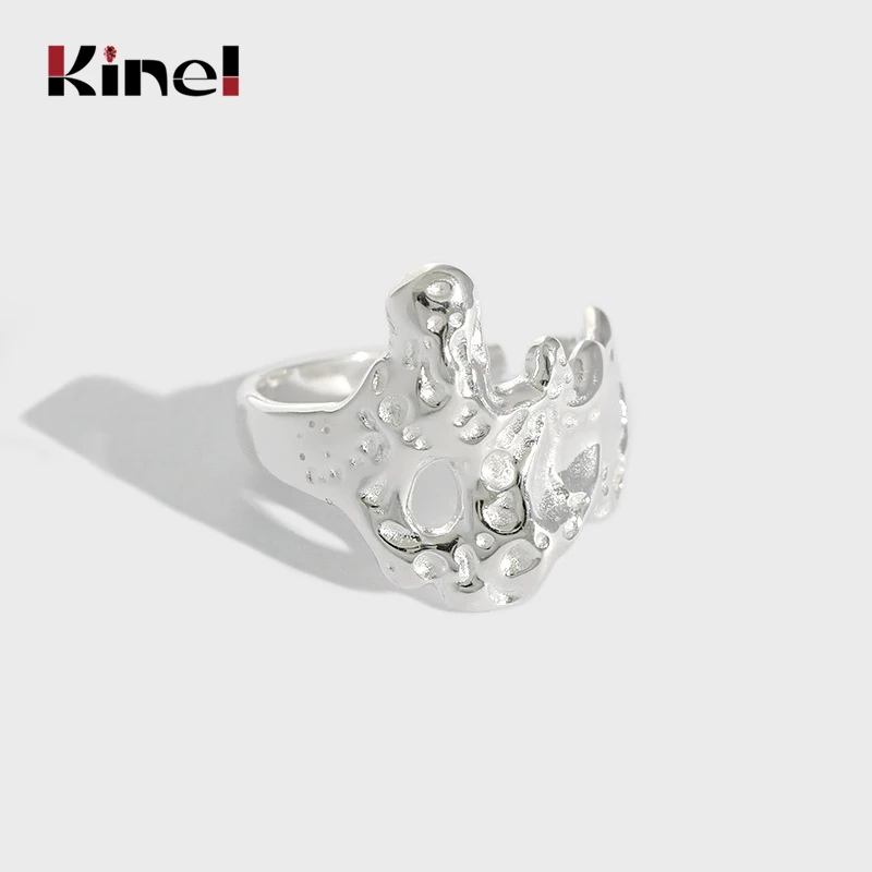 Kinel Silver 925 Jewelry Punk Rings for Women Lava Texture Irregular Geometric Handmade Accessories Valentine's day Gifts anillo
Kinel Silver 925 Jewelry Punk Rings for Women Lava Texture Irregular Geometric Handmade Accessories Valentine's day Gifts anillo