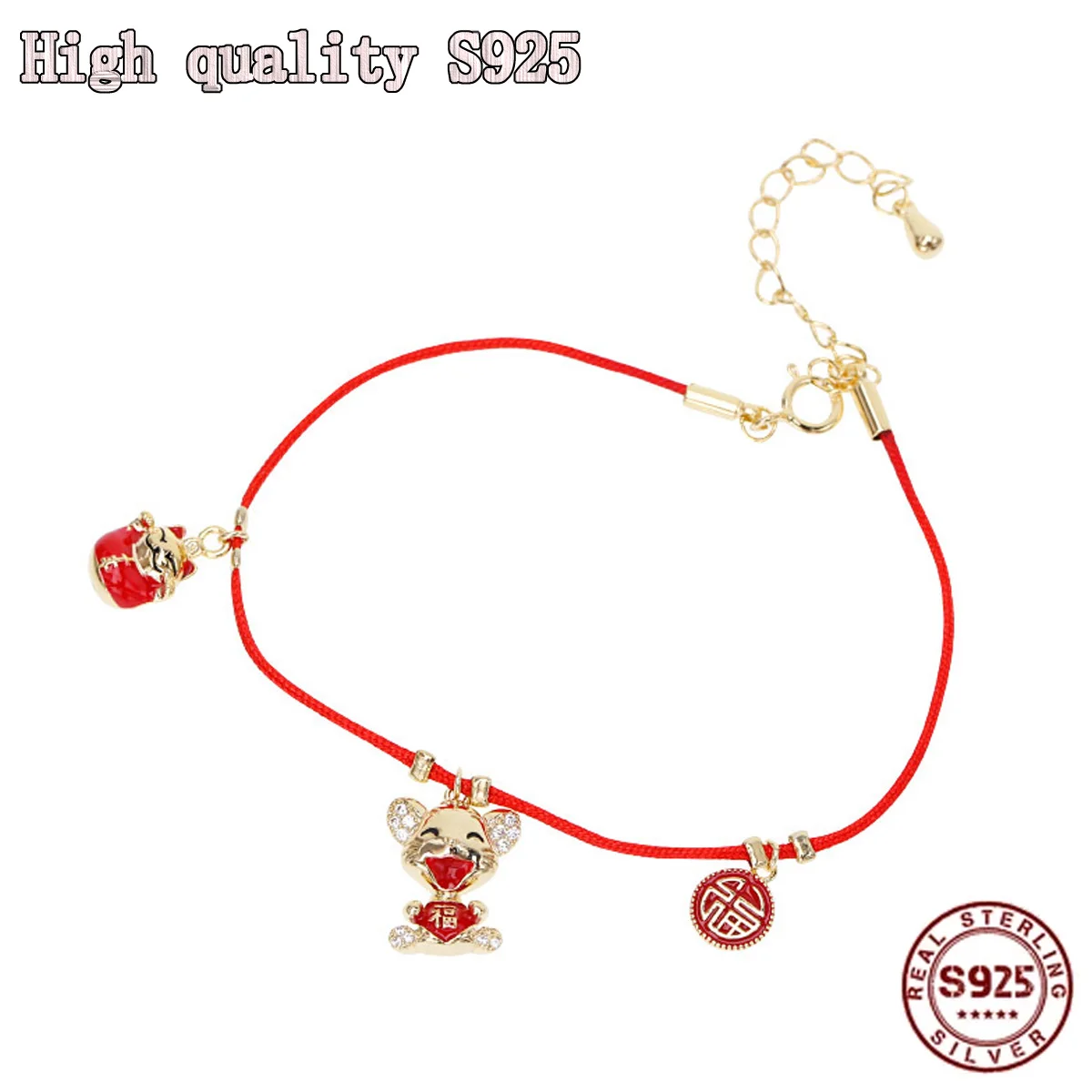 Fashion Jewelry, High Quality Red Rope Bracelet, Lucky Rat Zodiac Woven Red Rope
Fashion Jewelry, High Quality Red Rope Bracelet, Lucky Rat Zodiac Woven Red Rope