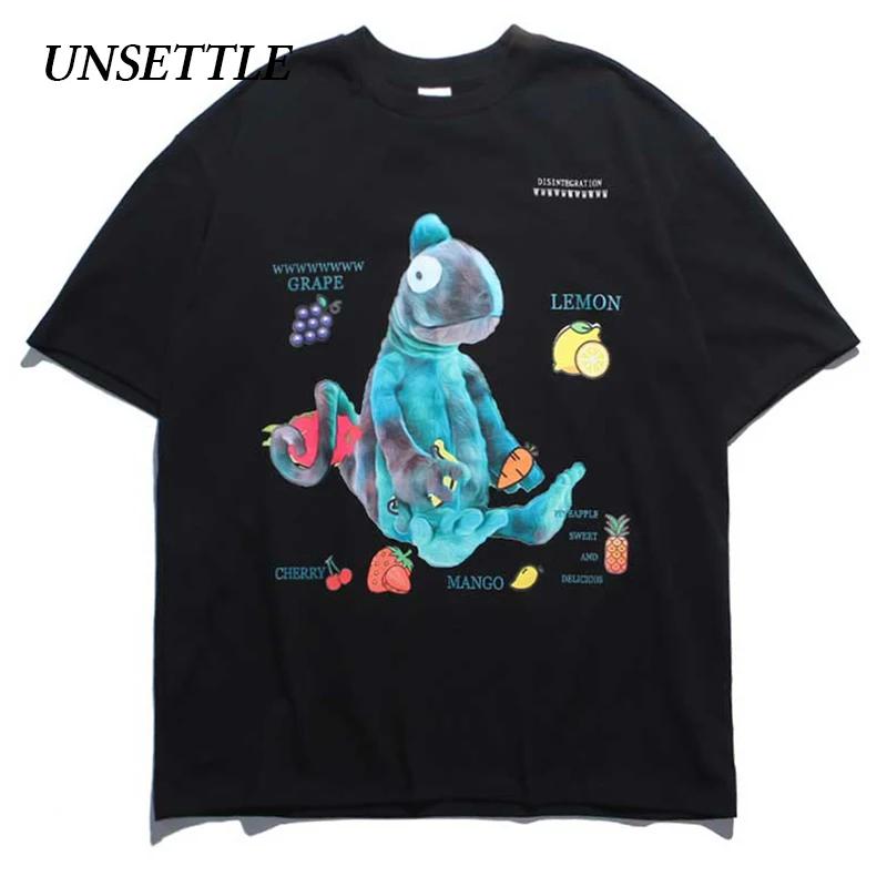 UNSETTLE Harajuku футболка летняя оверсайз Забавные футболки для мужчин/женщин хип хоп