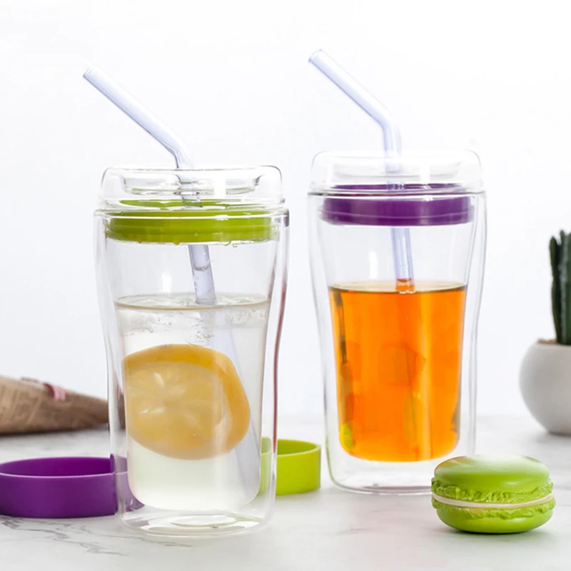Glass Straw Cup Borosilicate Glass Damping Water Bottle Double Layer Anti-Scald High Temperature Resistance Straw Cup with Cover
Glass Straw Cup Borosilicate Glass Damping Water Bottle Double Layer Anti-Scald High Temperature Resistance Straw Cup with Cover