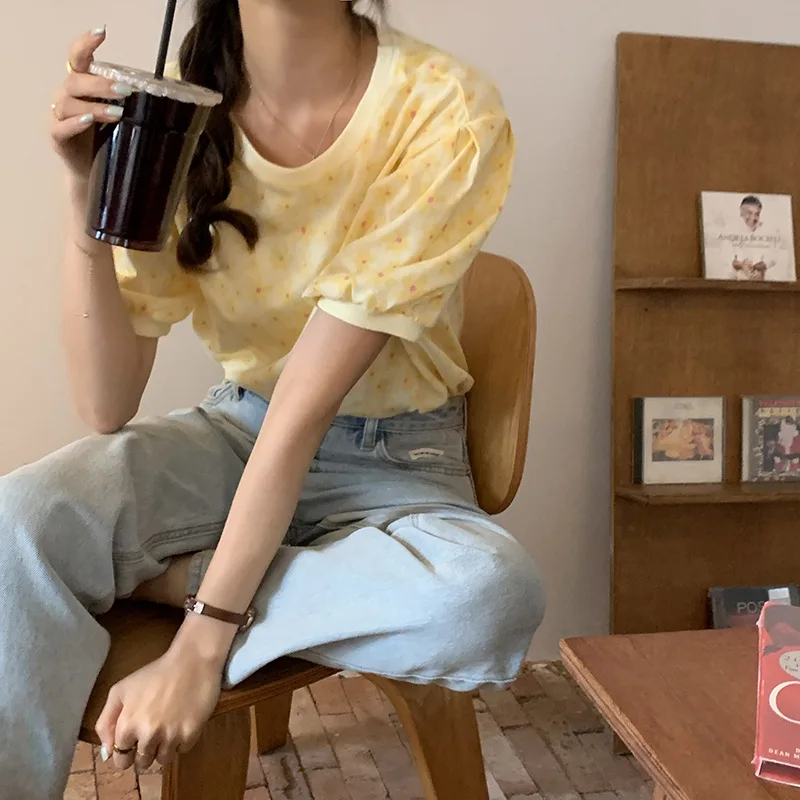 Little Daisy Puff Sleeve Round Neck T-Shirt Women's Summer 2021 Loose Tees Short Sleeve Age-reducing Top Female
Little Daisy Puff Sleeve Round Neck T-Shirt Women's Summer 2021 Loose Tees Short Sleeve Age-reducing Top Female