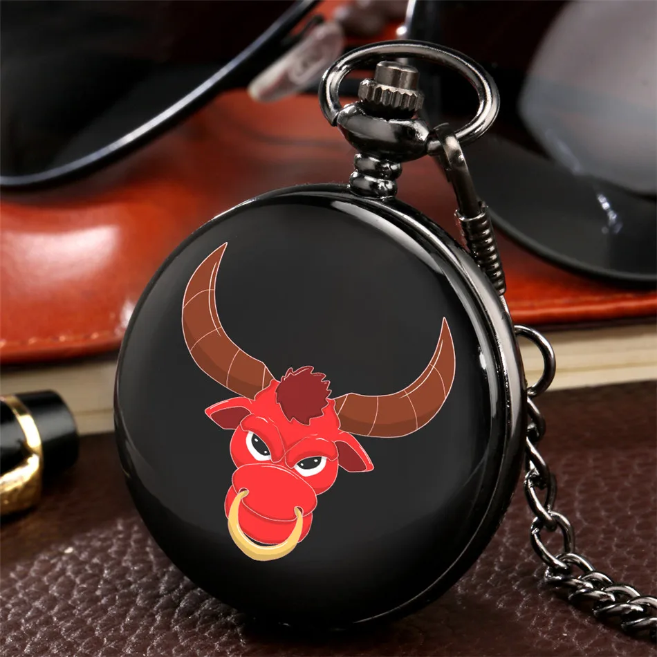 Smooth Black Full Hunter Quartz Pocket Watch Unique Ox Head Printed Retro Chain Pendant Pocket Clock Gifts Men Women
Smooth Black Full Hunter Quartz Pocket Watch Unique Ox Head Printed Retro Chain Pendant Pocket Clock Gifts Men Women