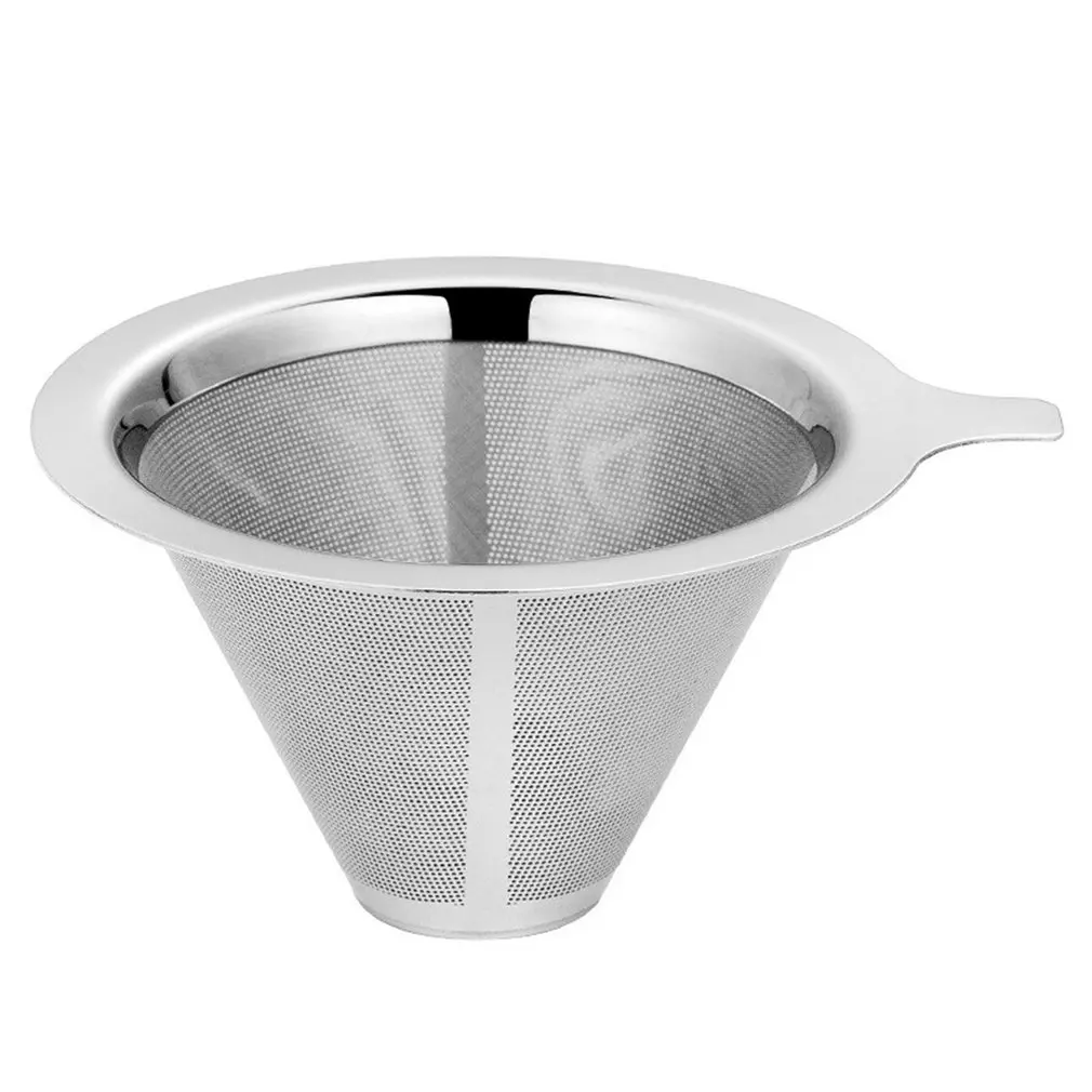 Reusable Coffee Filter 304 Stainless Steel Cone Coffee Filter Baskets Mesh Strainer Pour Over Coffee Dripper
Reusable Coffee Filter 304 Stainless Steel Cone Coffee Filter Baskets Mesh Strainer Pour Over Coffee Dripper