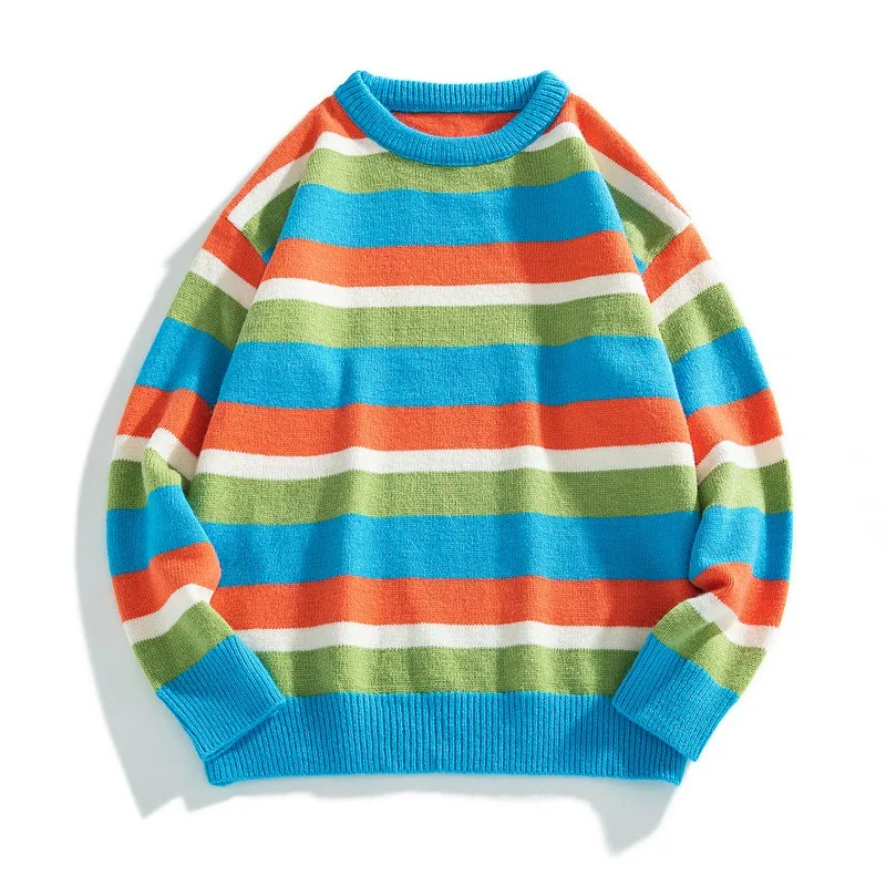 2021 men's autumn and winter casual Round Neck Sweater Top Men's thickened stripe round neck fashion trend sweater
2021 men's autumn and winter casual Round Neck Sweater Top Men's thickened stripe round neck fashion trend sweater