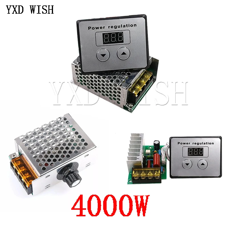 AC 220V 4000W SCR Voltage Regulator Dimming Dimmers Motor Speed Controller Thermostat Electronic Dimer Voltage Regulator Module
AC 220V 4000W SCR Voltage Regulator Dimming Dimmers Motor Speed Controller Thermostat Electronic Dimer Voltage Regulator Module