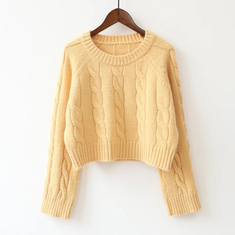 Knit Pullovers 2020 Autumn Winter New Lazy Short Twist Sweater Women's Very Fairy Solid Color Pullover Knitted Bottom Sweater
Knit Pullovers 2020 Autumn Winter New Lazy Short Twist Sweater Women's Very Fairy Solid Color Pullover Knitted Bottom Sweater