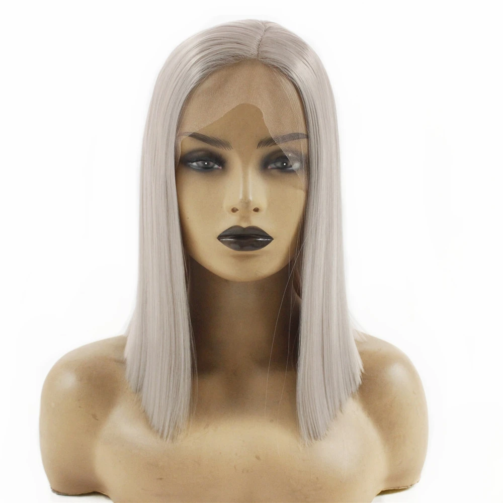Straight Hair Synthetic Lace Front Wig Short Bob Wig Side Part Wigs For Women Heat Resistant Sliver Gray Wigs Free Shipping
Straight Hair Synthetic Lace Front Wig Short Bob Wig Side Part Wigs For Women Heat Resistant Sliver Gray Wigs Free Shipping