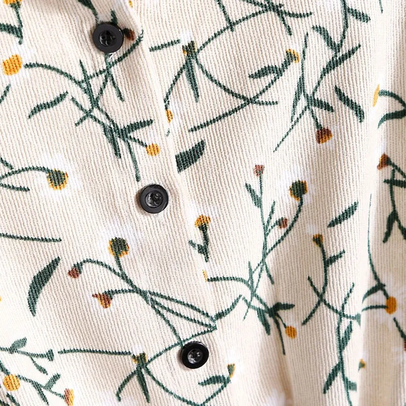 Autumn Winter Corduroy Floral Vintage Collar Long Sleeve Dress Women's Party Ruffle Dress High Elastic Waist Print Female Dress
Autumn Winter Corduroy Floral Vintage Collar Long Sleeve Dress Women's Party Ruffle Dress High Elastic Waist Print Female Dress