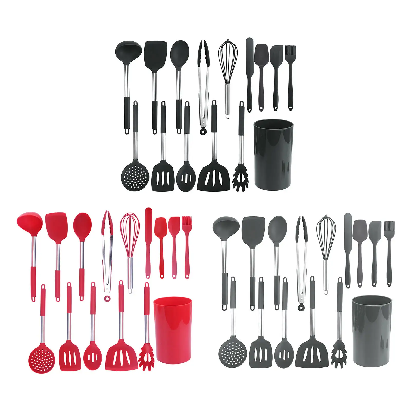 15x Stainless Steel Kitchen Utensils Set with Holder Nonstick Kitchen Tools for Supplies
15x Stainless Steel Kitchen Utensils Set with Holder Nonstick Kitchen Tools for Supplies