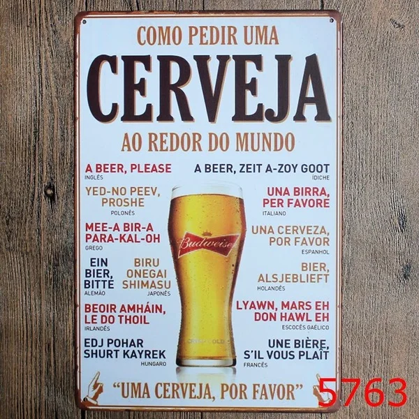 1pcs 20*30cm Cerveja Vintage Metal Painting Tin Signs Wall Art Sticker Posters for House Cafe KTV Bar Home Decor 
1pcs 20*30cm Cerveja Vintage Metal Painting Tin Signs Wall Art Sticker Posters for House Cafe KTV Bar Home Decor