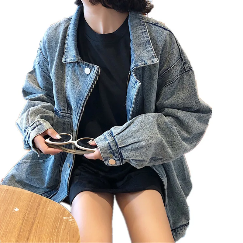 Autumn Woman Denim Jacket female vintage Turn Down Collar Loose Long Sleeve Jeans Jacket Streetwear coats and jackets women
Autumn Woman Denim Jacket female vintage Turn Down Collar Loose Long Sleeve Jeans Jacket Streetwear coats and jackets women