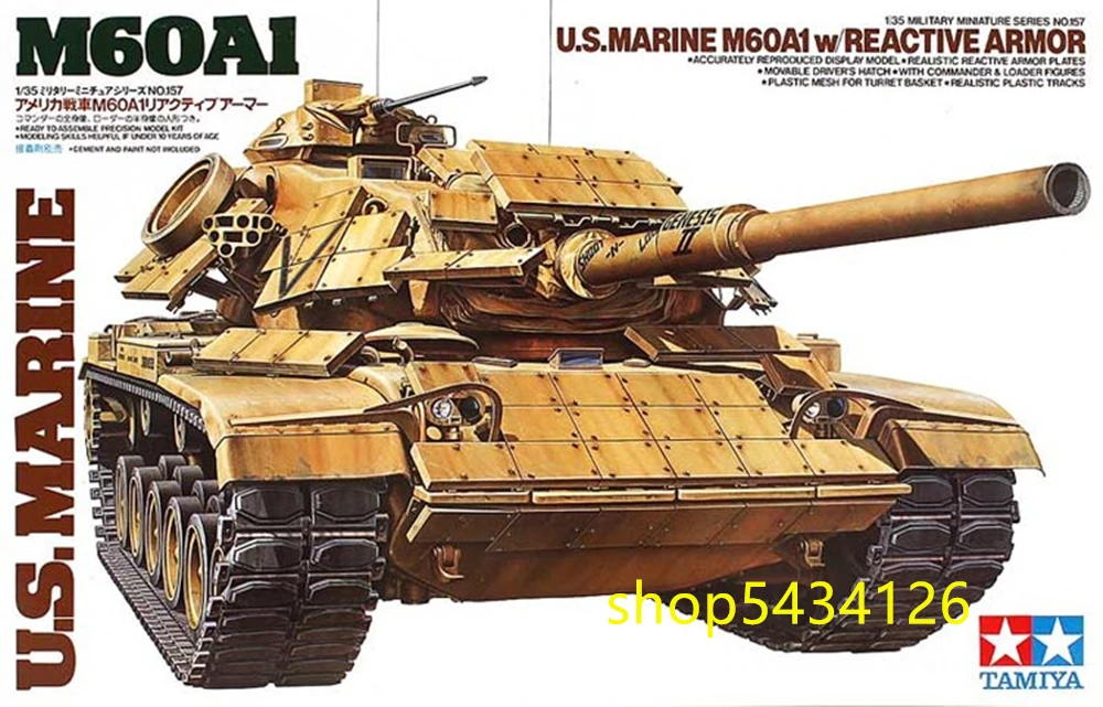Tamiya Assembled Tank Model 1/35 SCALE American M60A1 Main Battle Tank Toys (With Reactive Armor) 35157
Tamiya Assembled Tank Model 1/35 SCALE American M60A1 Main Battle Tank Toys (With Reactive Armor) 35157