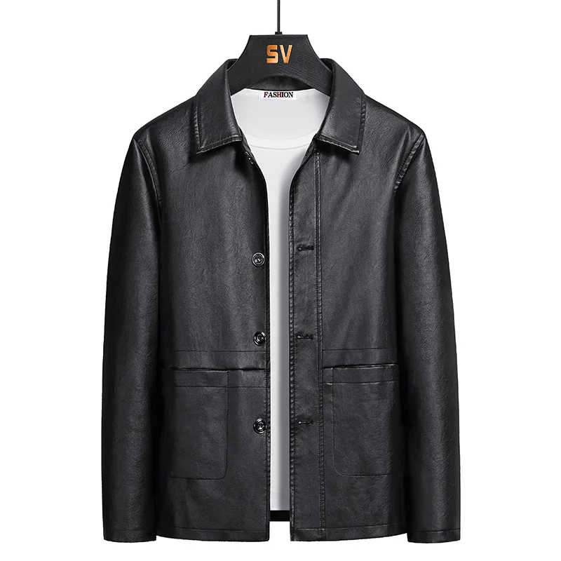 Men's Leather Jacket New Autumn Winter Trend Fashion Simple Lapel Slim Solid Color Leather Jacket Size M-5XL Casual Men's Jacket
Men's Leather Jacket New Autumn Winter Trend Fashion Simple Lapel Slim Solid Color Leather Jacket Size M-5XL Casual Men's Jacket