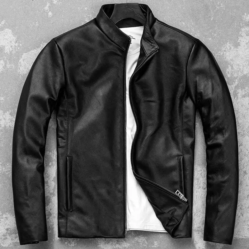 Men 2021 Autumn New Genuine Leather Jackets Men Clothing Motorcycle Real Cow Leather Coats Male Stand Collar Slim Outwear W619
Men 2021 Autumn New Genuine Leather Jackets Men Clothing Motorcycle Real Cow Leather Coats Male Stand Collar Slim Outwear W619