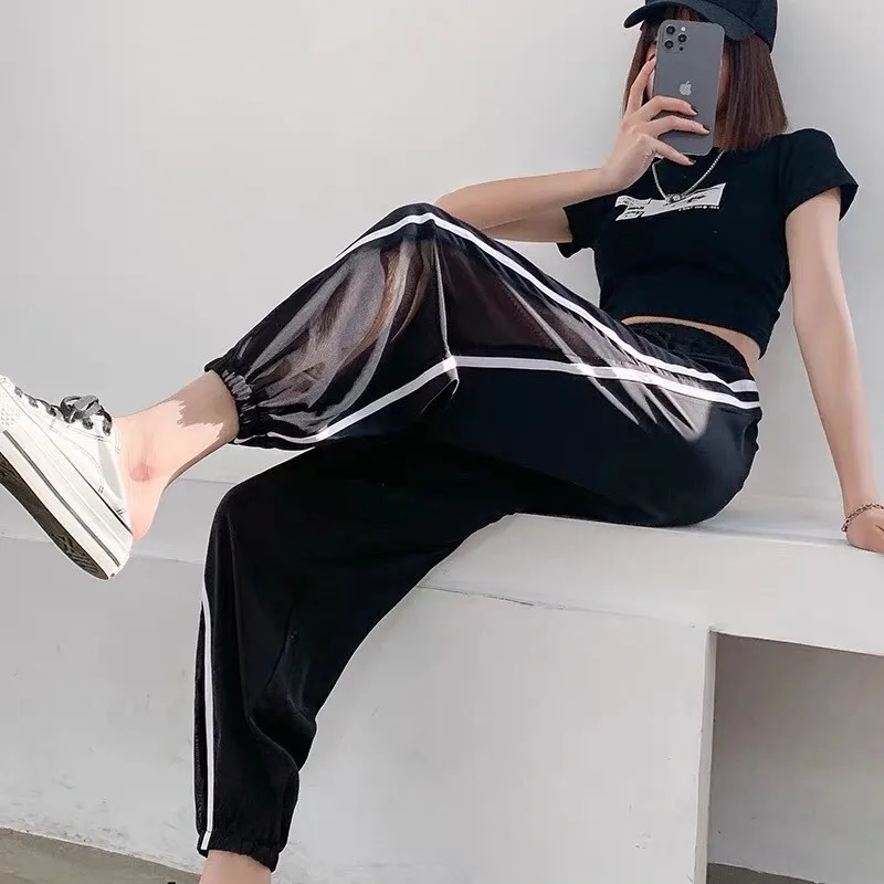 S-4XL Summer Mid Waist Ice Silk Loose Sweatpants For Women Baggy Wide Leg Joggers Female Trousers Casual Pants
S-4XL Summer Mid Waist Ice Silk Loose Sweatpants For Women Baggy Wide Leg Joggers Female Trousers Casual Pants