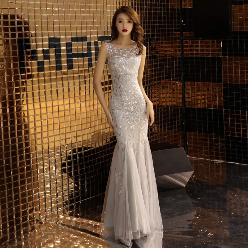 Slim Strapless Lady Mermaid Dresses Bling Embroidery Leaves Mesh Formal Prom Gown Elegant Host Show Evening Banquet Long Dress
Slim Strapless Lady Mermaid Dresses Bling Embroidery Leaves Mesh Formal Prom Gown Elegant Host Show Evening Banquet Long Dress