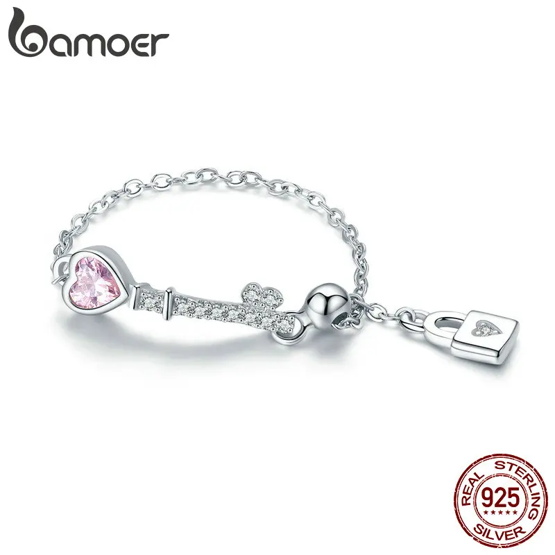 Модные новые кольца BAMOER из стерлингового серебра 925 пробы с любовным ключ-сердце, замок для женщин Свадебные обручальные ювелирные изделия ...
Модные новые кольца BAMOER из стерлингового серебра 925 пробы с любовным ключ-сердце, замок для женщин Свадебные обручальные ювелирные изделия ...