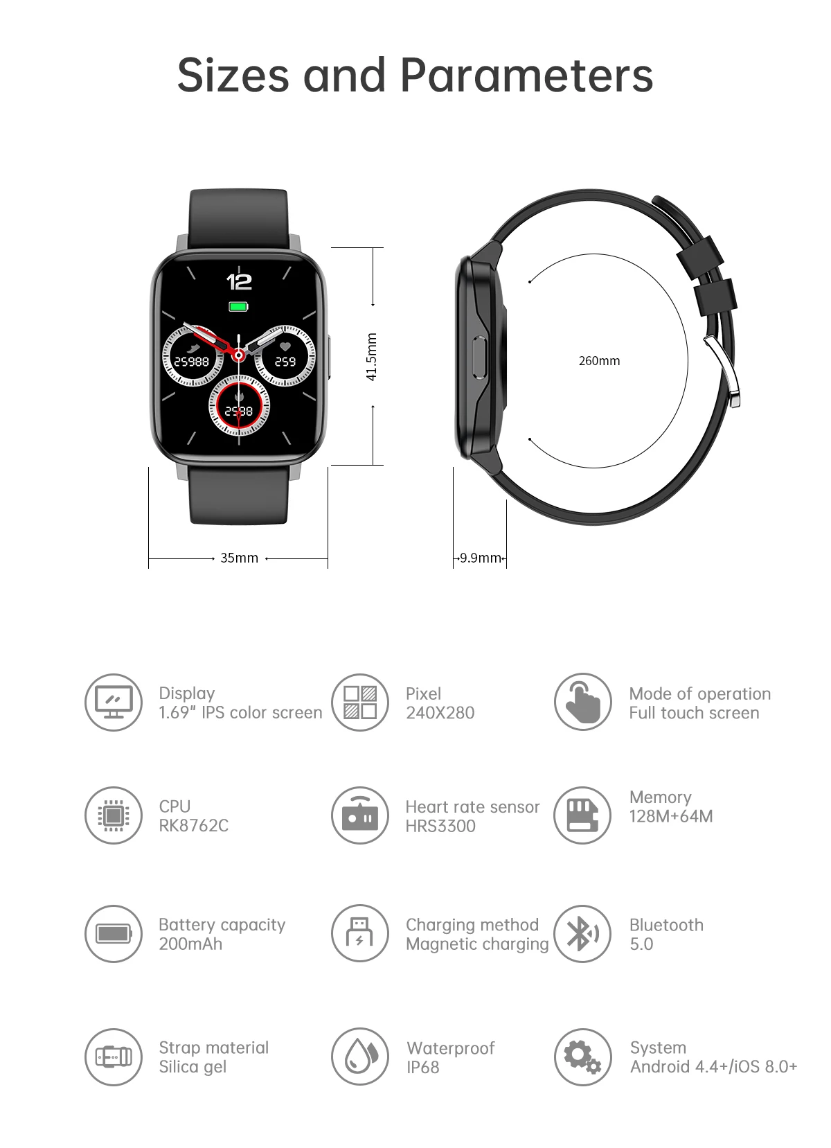 The new GW24 smartwatch sleep heart rate blood pressure monitoring Bluetooth music remote control photo exercise bracelet
The new GW24 smartwatch sleep heart rate blood pressure monitoring Bluetooth music remote control photo exercise bracelet