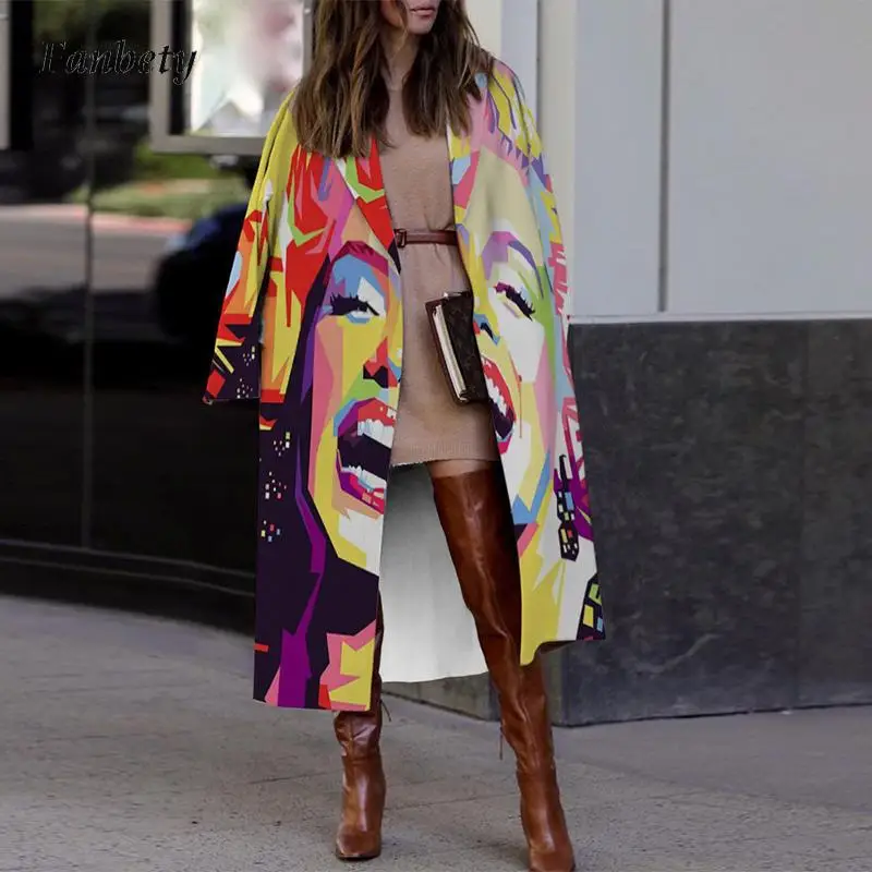 Winter Elegant Turn-down Collar Long Trench Overcoat Women Autumn Pattern Printed Woolen Coats Ladies Long Sleeve Jacket Outwear
Winter Elegant Turn-down Collar Long Trench Overcoat Women Autumn Pattern Printed Woolen Coats Ladies Long Sleeve Jacket Outwear