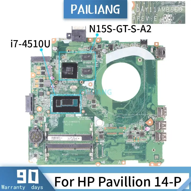 Материнская плата для ноутбука PAILIANG для HP плитки 14-P, материнская плата DAY11AMB6E0 Core SR1EB i7-4510U протестирована DDR3
Материнская плата для ноутбука PAILIANG для HP плитки 14-P, материнская плата DAY11AMB6E0 Core SR1EB i7-4510U протестирована DDR3