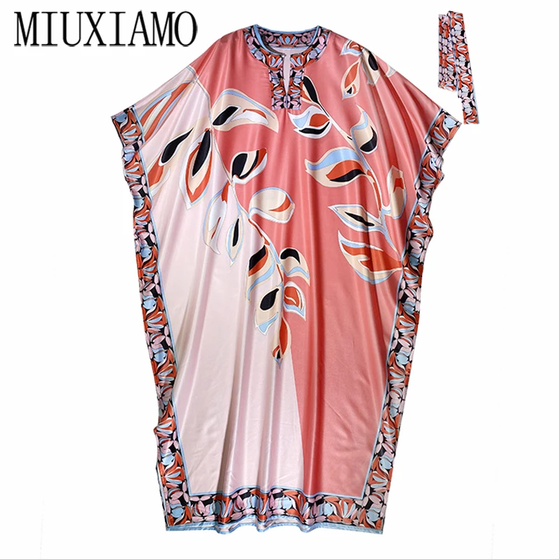 MIUXIMAO 2021 Bohemian Plus Size Dress o-neck Batwing Sleeve Maxi Dress Women Silk Floor Length Flower Print Kaftan Dress Belt
MIUXIMAO 2021 Bohemian Plus Size Dress o-neck Batwing Sleeve Maxi Dress Women Silk Floor Length Flower Print Kaftan Dress Belt