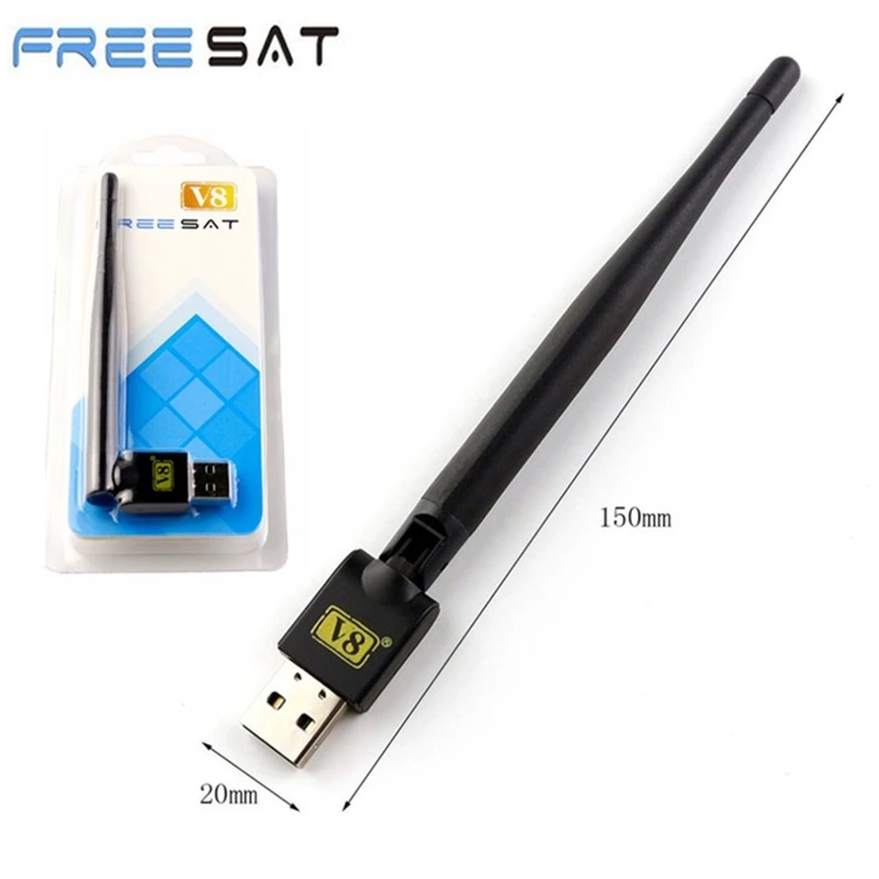 USB WiFi Wireless with Antenna LAN Adapter for TV Box Satellite Receiver Freesat V7 HD/Freesat V8 Super Set Top TV Box Receptor
USB WiFi Wireless with Antenna LAN Adapter for TV Box Satellite Receiver Freesat V7 HD/Freesat V8 Super Set Top TV Box Receptor