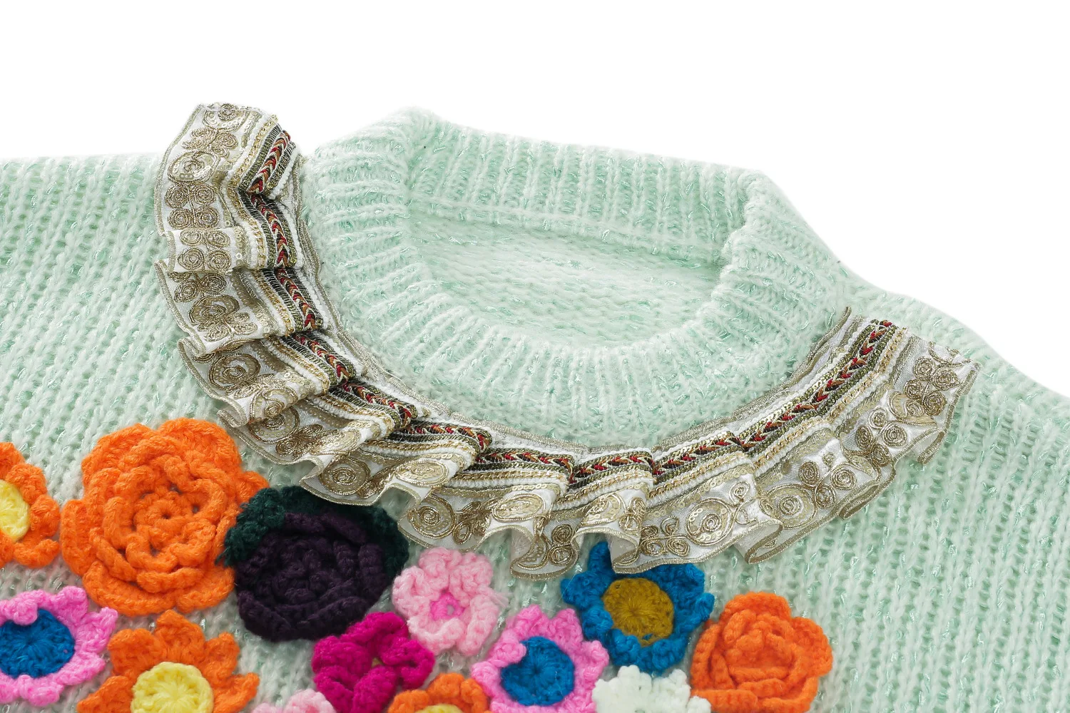Women Jumpers Urban Gypsy Fshion Sweater Knitted Vintage Flower Colored High Neck Lantern Sleeve Female Pullovers Chic Tops Lady
Women Jumpers Urban Gypsy Fshion Sweater Knitted Vintage Flower Colored High Neck Lantern Sleeve Female Pullovers Chic Tops Lady