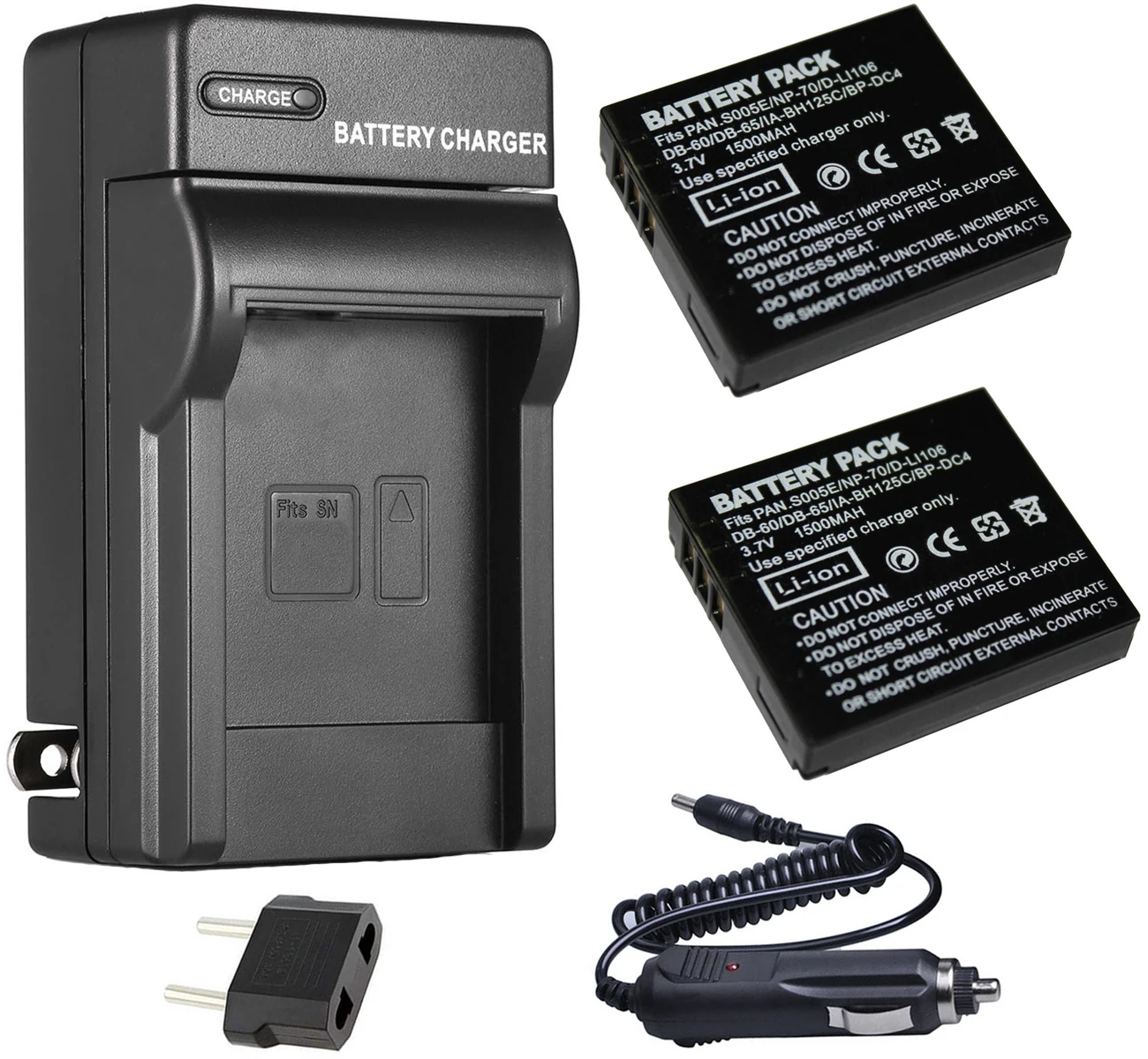 

Battery 2-Pack + Charger for Ricoh WG-M1, WGM1, GR-2, GR2, GRII, GR II, GR Digital II, Caplio R3,R4, R5, R30, R40 Digital Camera