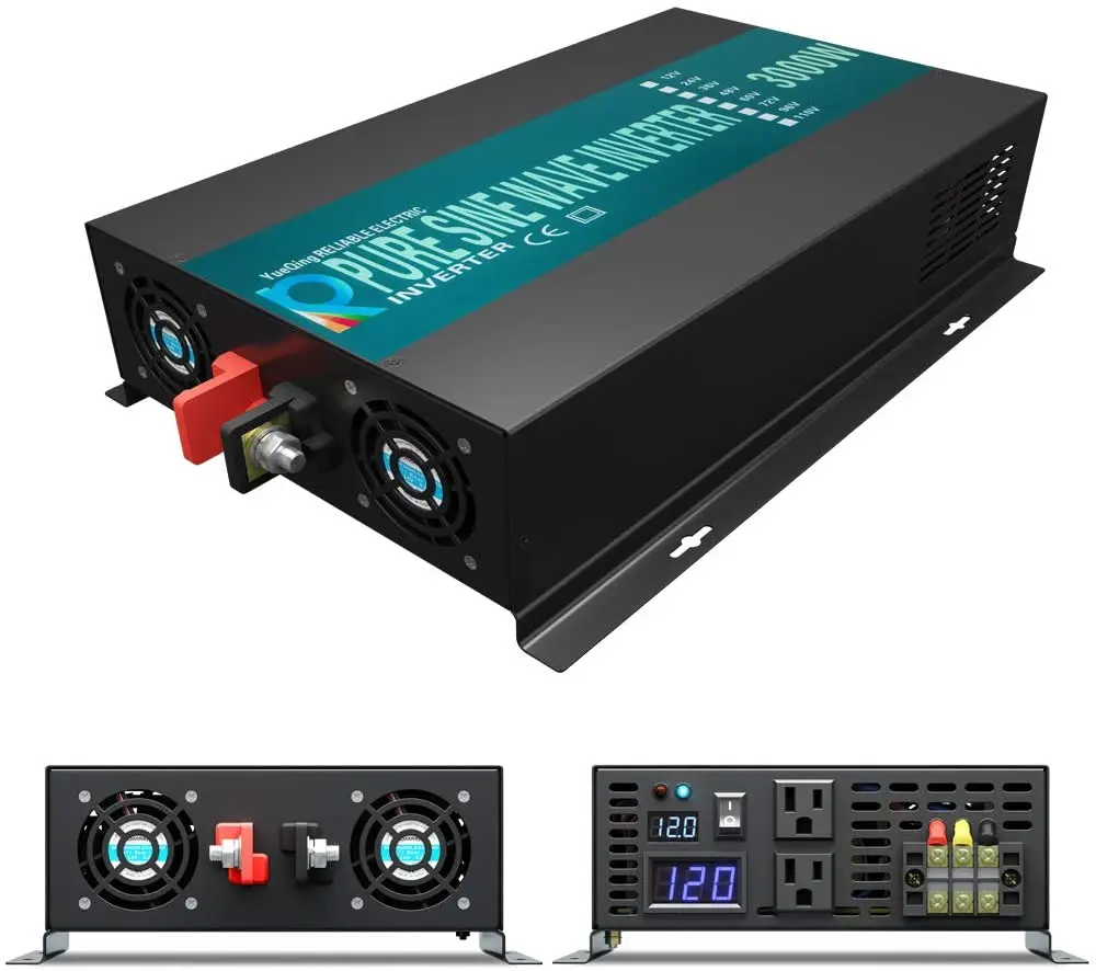 6000W Peak Pure Sine Wave Solar Power Inverter 3000W 12V/24V/48V DC to 110/120V/240V AC Inverters Converters Solar Panel Battery
6000W Peak Pure Sine Wave Solar Power Inverter 3000W 12V/24V/48V DC to 110/120V/240V AC Inverters Converters Solar Panel Battery