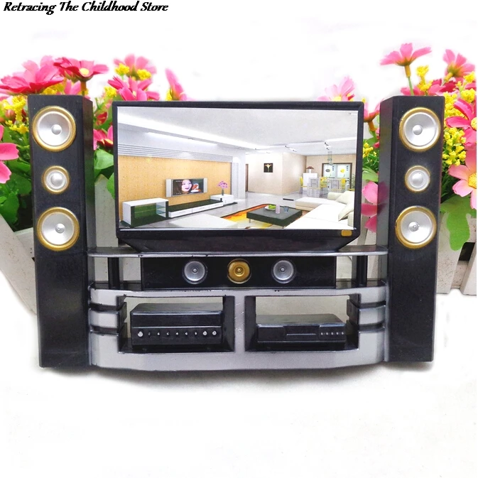 Мини Hi-Fi ТВ домашний кинотеатр Набор для куклы Барби одежда платье аксессуары