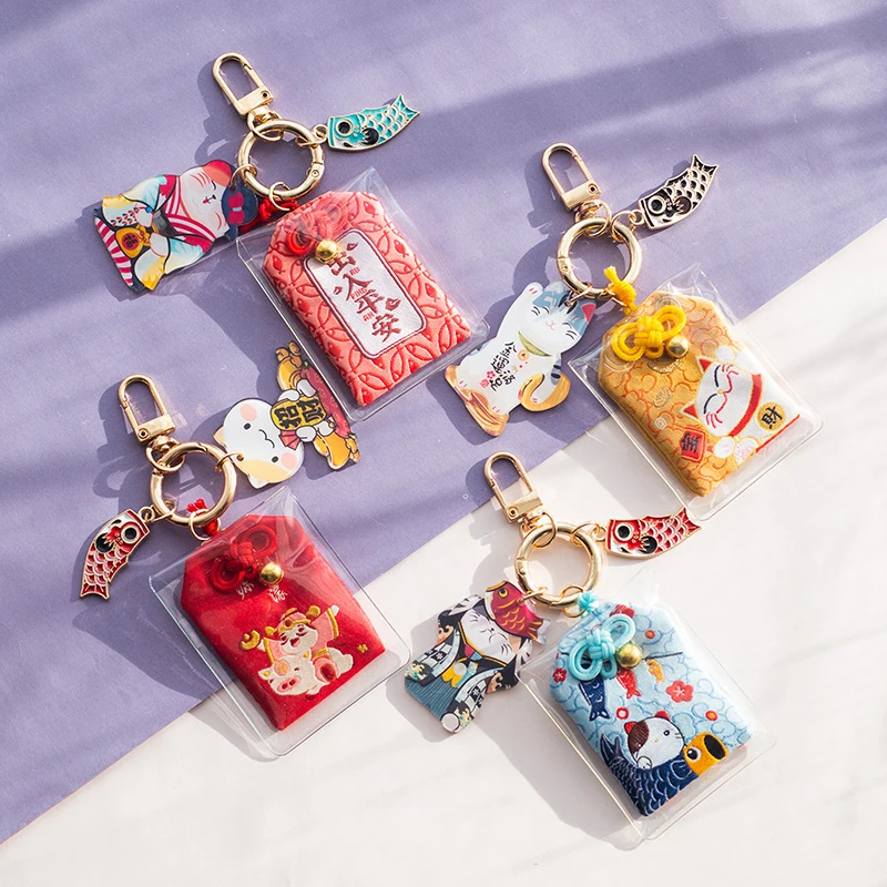 

Kawaii Japan Lucky Cat Koi Keychain Personalized Gift Phone Charm Maneki Neko Good Luck Fortune Keychains Couple Car Keyring