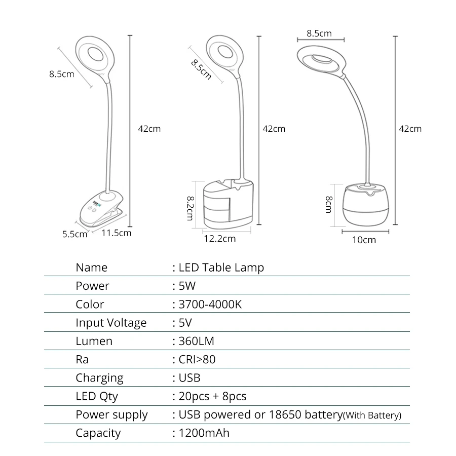 5W 5V three-piece desk lamp LED desk lamp tattoo lamp portable permanent eyebrow lamp USB beauty tool nail makeup bed use
5W 5V three-piece desk lamp LED desk lamp tattoo lamp portable permanent eyebrow lamp USB beauty tool nail makeup bed use
