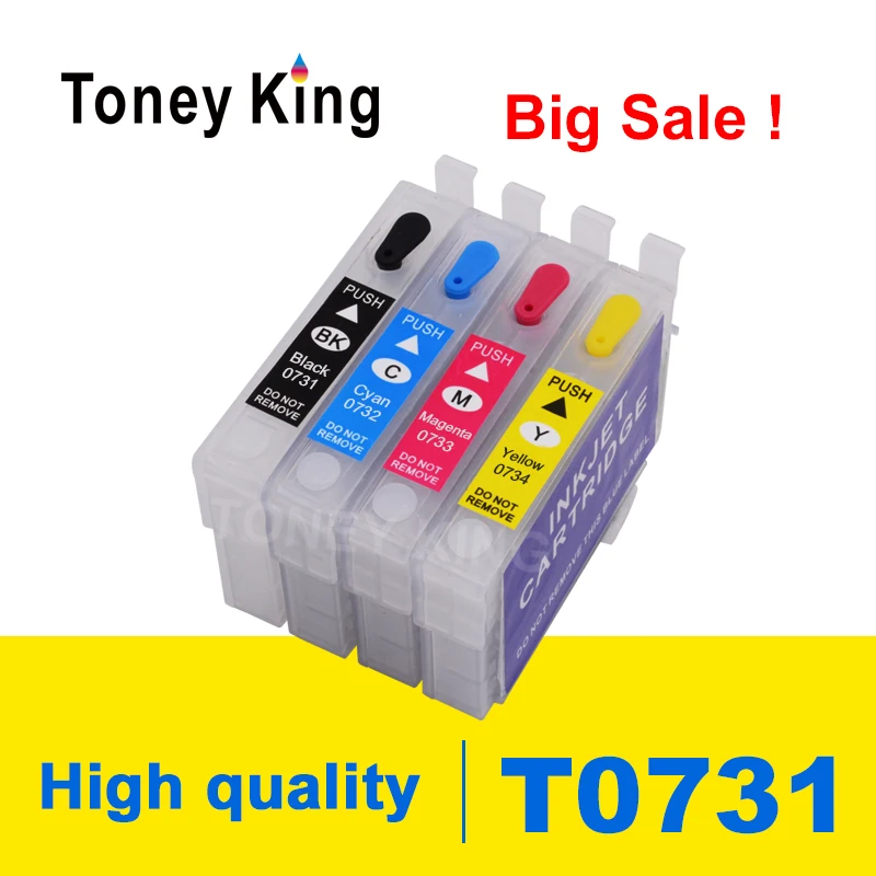Чернильный картридж Toney King T0731, T0732, T0733, T0734 для принтера Epson Stylus TX121, CX3900, CX4900, CX5500, CX5501, CX5600
Чернильный картридж Toney King T0731, T0732, T0733, T0734 для принтера Epson Stylus TX121, CX3900, CX4900, CX5500, CX5501, CX5600