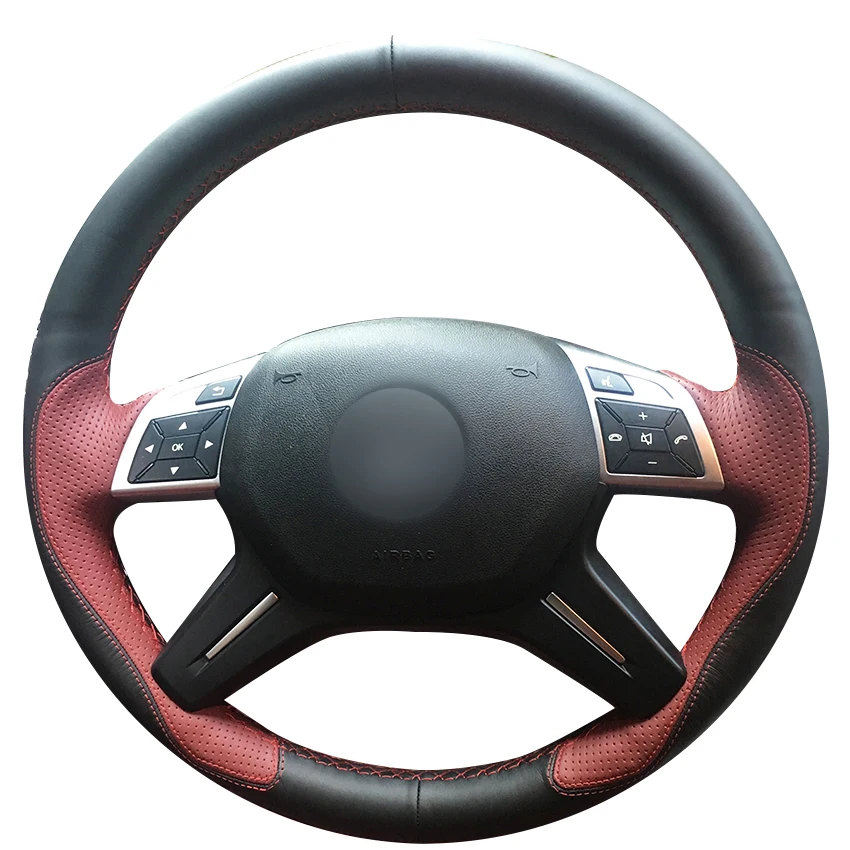 Hand-stitched Black Wine Red Leather Soft Comfortable Car Steering Wheel Cover for Mercedes-Benz GL350 ML350
Hand-stitched Black Wine Red Leather Soft Comfortable Car Steering Wheel Cover for Mercedes-Benz GL350 ML350