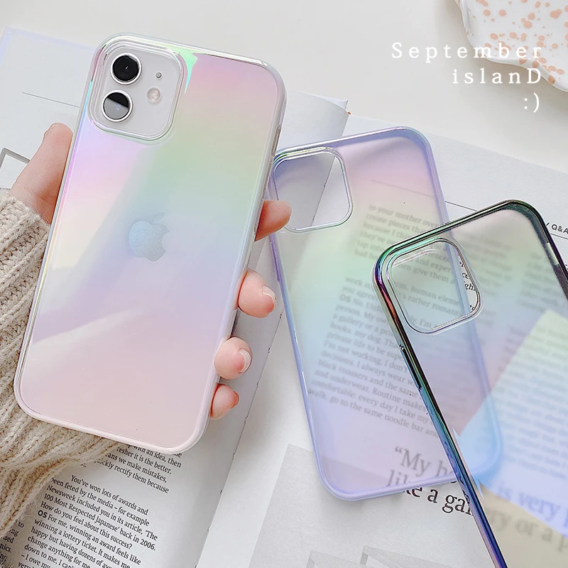 Luxury Square Glossy Electroplating transparent laser rainbow soft hard Phone Case For iPhone 12 Pro Max 11 MiNi cover
Luxury Square Glossy Electroplating transparent laser rainbow soft hard Phone Case For iPhone 12 Pro Max 11 MiNi cover