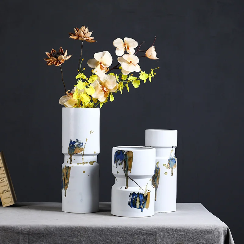 Vintage Ceramic Landscape Print Florero Cylinder Flower Vases for wedding
Vintage Ceramic Landscape Print Florero Cylinder Flower Vases for wedding