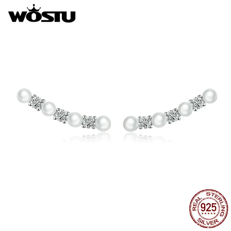 Женские свадебные серьги-гвоздики WOSTU минималистичные серьги из 100%