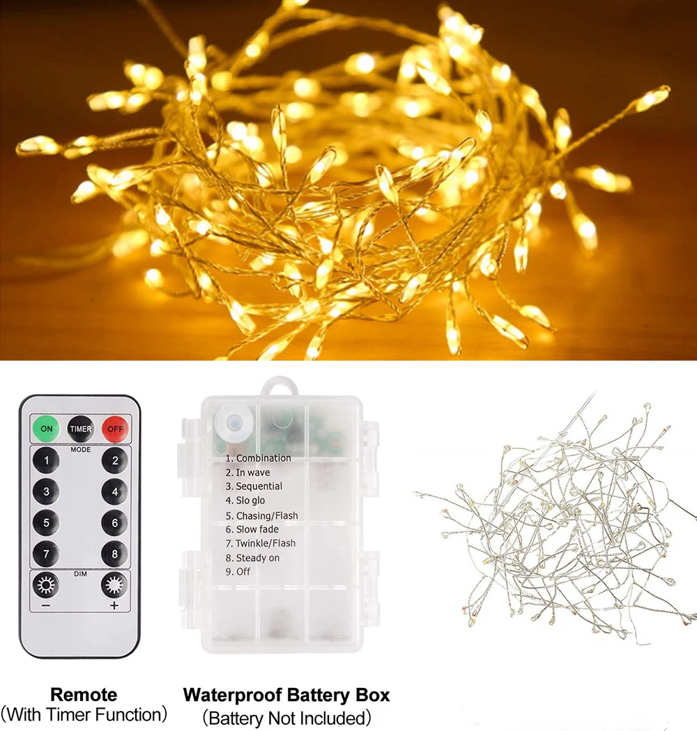 2M 5M Copper Wire String Lights 100/200 LED Firecracker Fairy Garland Light Christmas Window Wedding Party Decoration Lamp
2M 5M Copper Wire String Lights 100/200 LED Firecracker Fairy Garland Light Christmas Window Wedding Party Decoration Lamp