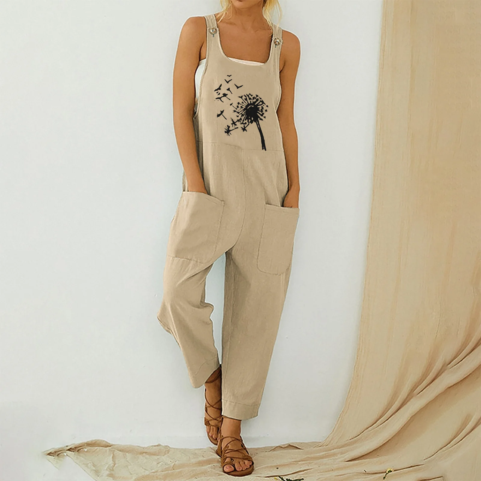 2021 New Women Casual Boho Jumpsuit Flower Print Bodysuit Pocket Women Romper Long Playsuit Strap Button Jumpsuit
2021 New Women Casual Boho Jumpsuit Flower Print Bodysuit Pocket Women Romper Long Playsuit Strap Button Jumpsuit