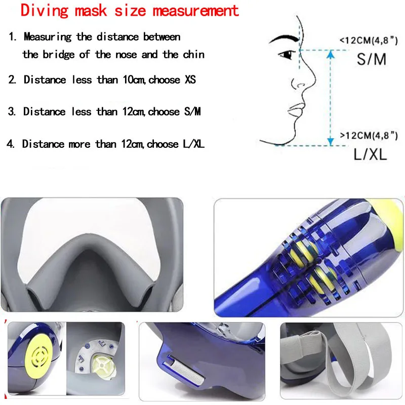 New Scuba Full Face Diving Mask Anti-fog Waterproof Underwater Swimming Snorkel Anti-spill Snorkeling Diving Masks GoPro Bracket
New Scuba Full Face Diving Mask Anti-fog Waterproof Underwater Swimming Snorkel Anti-spill Snorkeling Diving Masks GoPro Bracket