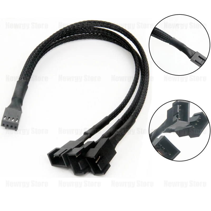 30cm 4Pin Fan PWM 1 To 3 Way Power Supply Extension Cable Y Splitter Port Multiplier For PC Computer Cooling 1007-24AWG Wire
30cm 4Pin Fan PWM 1 To 3 Way Power Supply Extension Cable Y Splitter Port Multiplier For PC Computer Cooling 1007-24AWG Wire