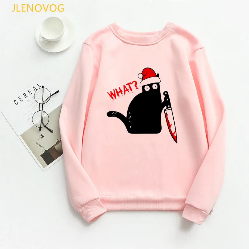 Cat What-Murderous Black Cat With Knife Hoodies Women Merry Christmas Graphic Sweatshirt Femme Kawaii Winter Clothes Streetwear
Cat What-Murderous Black Cat With Knife Hoodies Women Merry Christmas Graphic Sweatshirt Femme Kawaii Winter Clothes Streetwear