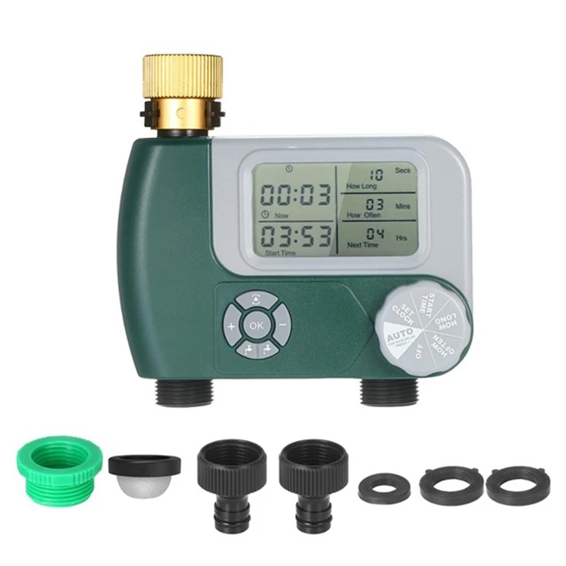 Automatic Watering Sprinkler System Irrigation Controller Programmable Digital Hose Faucet Timer With 2 Outlet
Automatic Watering Sprinkler System Irrigation Controller Programmable Digital Hose Faucet Timer With 2 Outlet