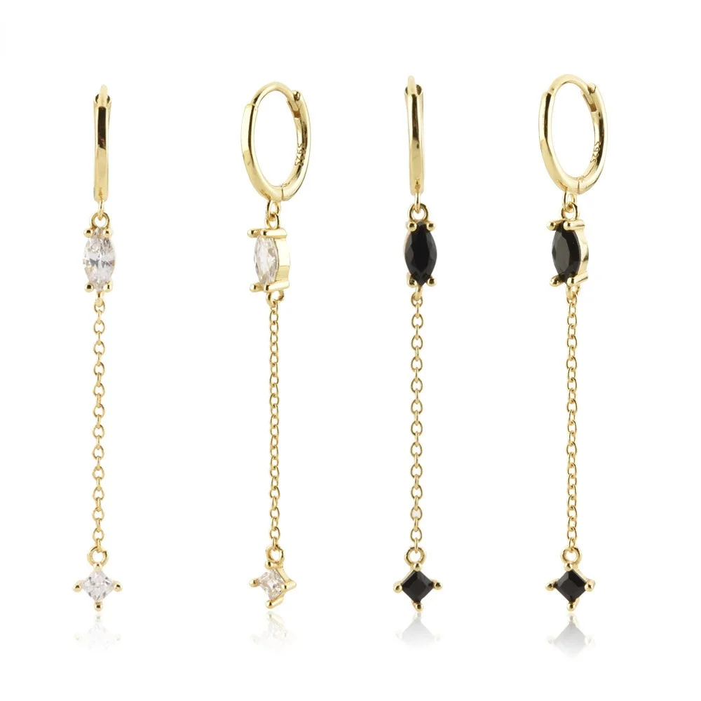 Sterling Classic Transparent Black Pendant Earrings Long Chain Piercing Luxury Jewelry Wedding Clip 925 sterling silver
Sterling Classic Transparent Black Pendant Earrings Long Chain Piercing Luxury Jewelry Wedding Clip 925 sterling silver